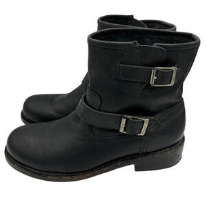 Freebird by Steven Charles Handcrafted Distress Leather Mens Boots Black Size 10